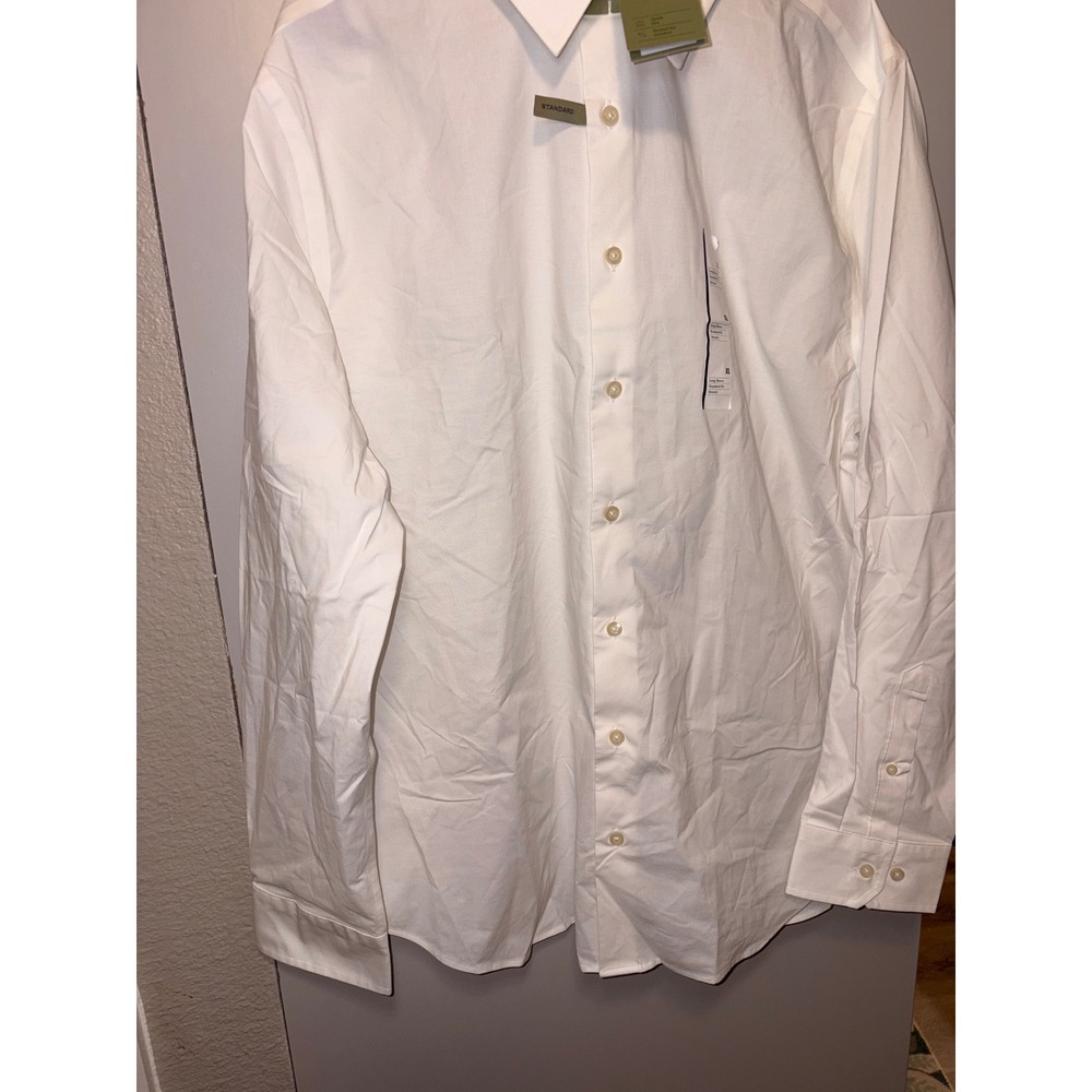Goodfellow & Co Mens White Long Sleeve Stretch Standard Fit Button Down Shirt XL